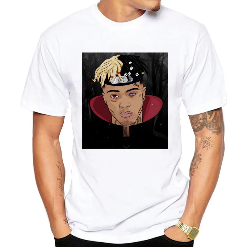 Мужская футболка в стиле хип хоп Swag Raper Xxxtentacion с принтом 2017 летняя Мягкая Белая Homme