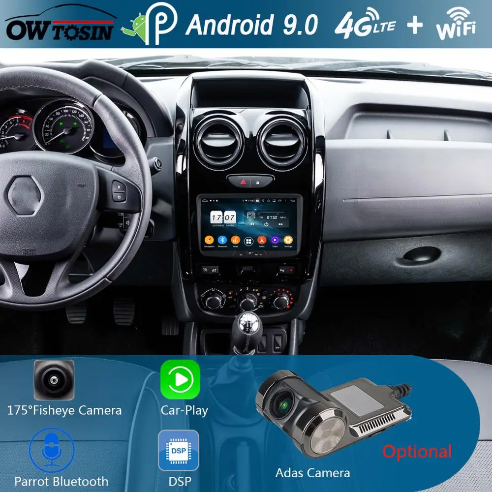 Автомобильный DVD плеер 8 &quotIPS 1280*720 8Core 4G 64G Android 9 0 для Renault Dacia Sandero Duster Lada Xray Logan 2 CarPlay