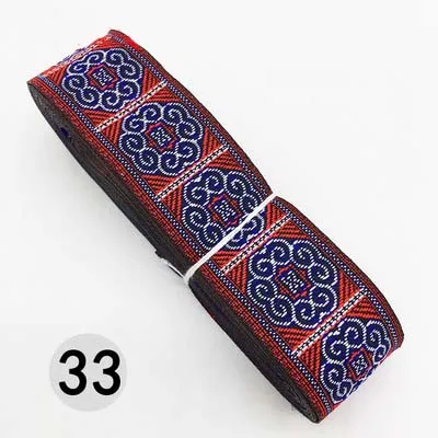 33 7 м/лот, тканая жаккардовая лента шириной 3,3 см, отделка геометрическим тотемным узором для штор и аксессуаров одежды, кружевная ткань HB188 - Цвет: 33