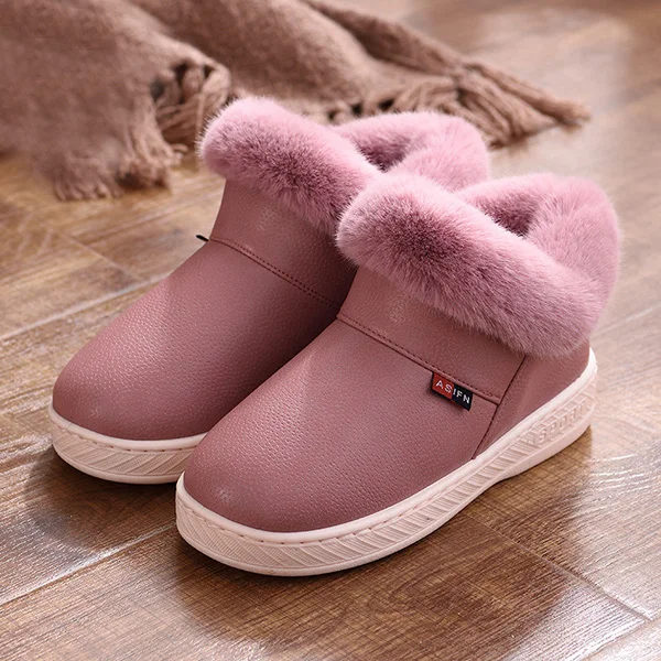 dark pink Женские ботинки; водонепроницаемые зимние теплые ботильоны на меху; теплая хлопковая обувь на толстой подошве для влюбленных пар; женская обувь; botas mujer Zapatos - Цвет: dark pink