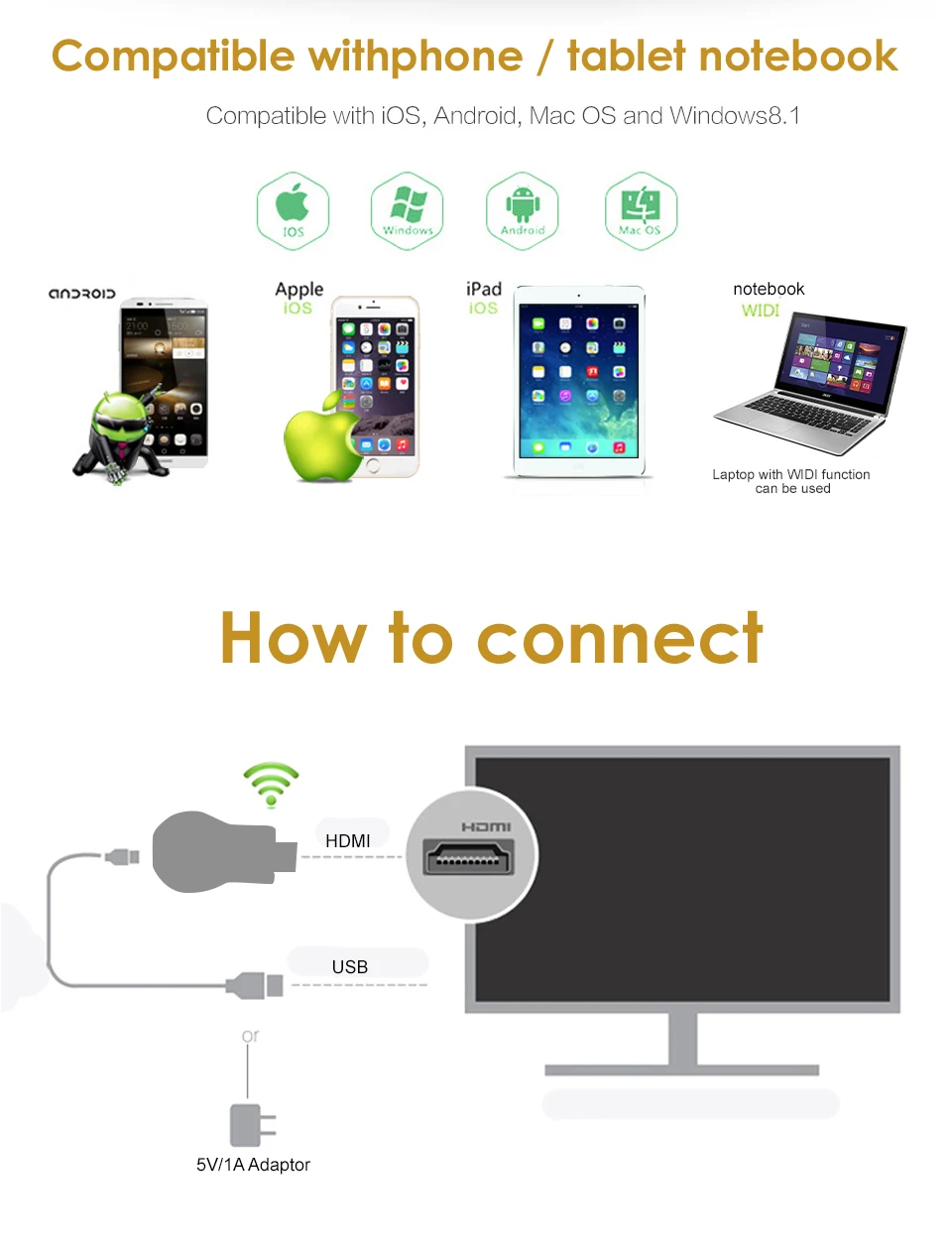 HDMI tv Stick AnyCast M9 Plus Airplay HD 1080P беспроводной WiFi Дисплей ТВ ключ приемник DLNA Miracast для смартфонов и планшетов