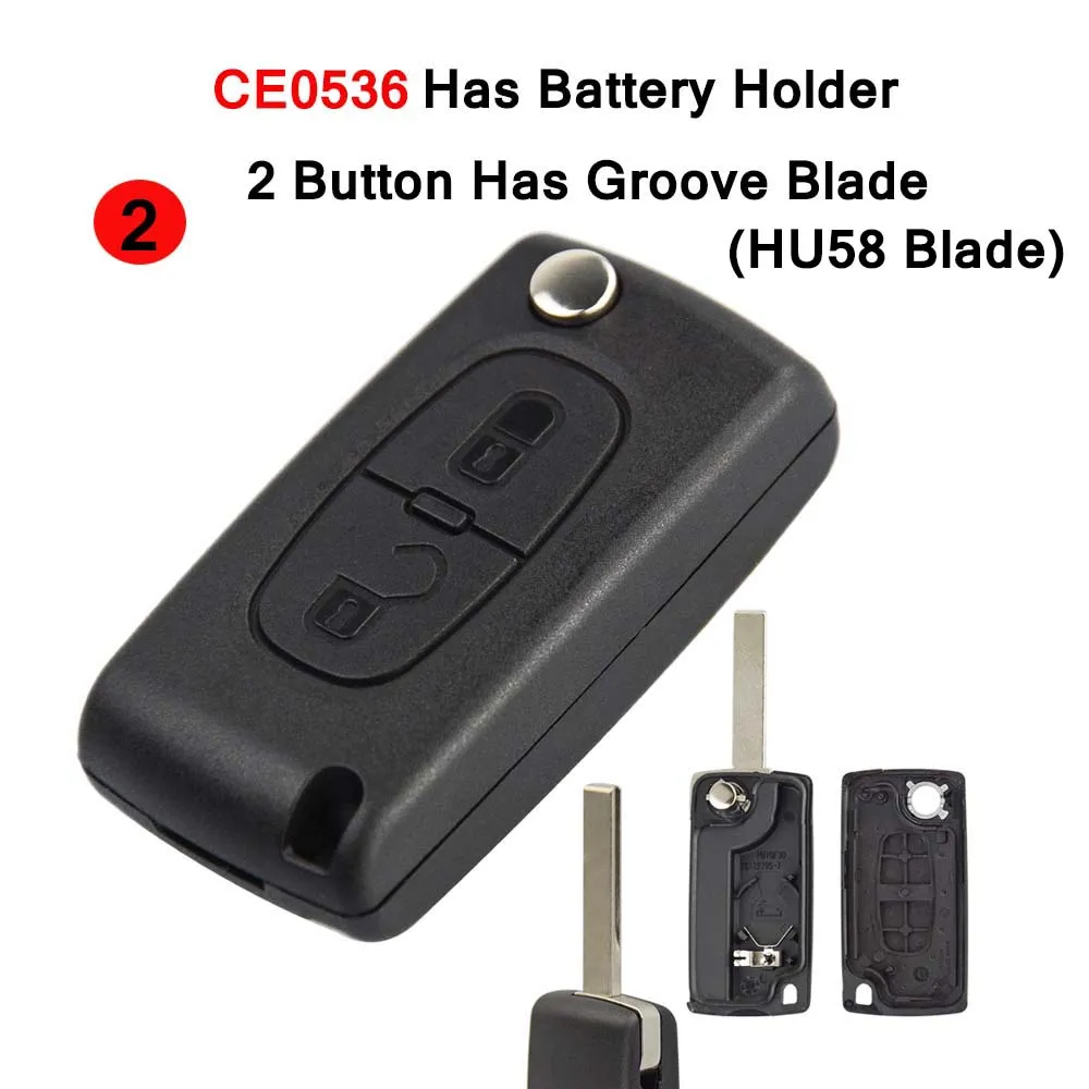 OkeyTech 2 3 4 кнопки дистанционного ключа автомобиля для peugeot 207 307 308 407 Citroen C2 C3 C4 C5 флип ключ чехол в виде ракушки CE0523 CE0536 HU83 VA2