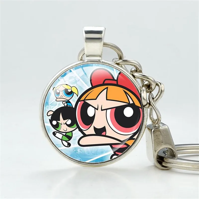 Новая мультяшная сеть Powerpuff брелки для ключей девочек милый брелок пар ювелирные
