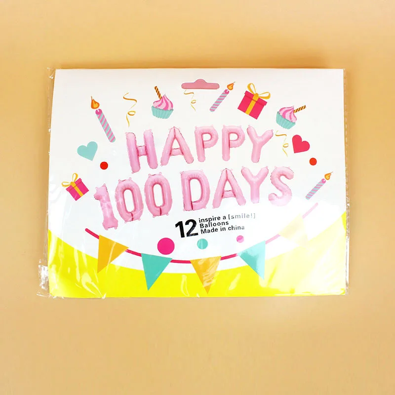 Tender pink 100 days 16 дюймов Детские буквы баллоны с днем рождения алюминиевый воздушный шар из фольги 18 украшения на день рождения Детские воздушные шары на день рождения - Цвет: Tender pink 100 days