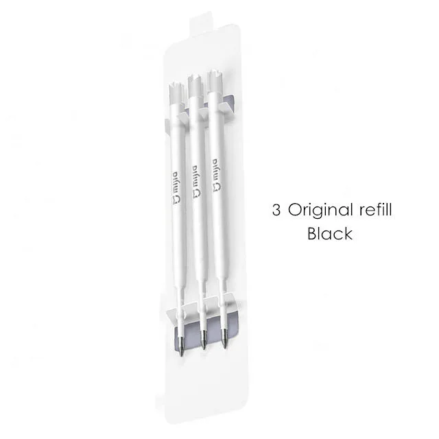 3 Original refill Xiaomi Mijia Серебристая золотая металлическая ручка шариковая ручка Mijia подписывающая ручка 0,5 мм PREMEC гладкая швейцарская сменная Металлическая черная - Цвет: 3 Original refill