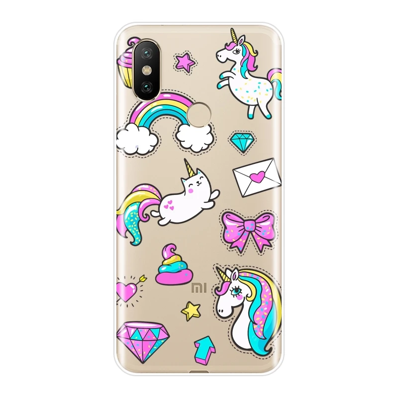 Милый силиконовый чехол для телефона Kawaii Girl с единорогом Xiaomi Mi 5 5C телефон 5X 6 6X Plus