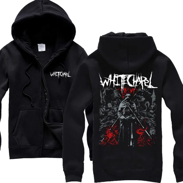 8 стилей Прохладный ужасный Hell Whitechapel хлопок рок толстовки брендовая зимняя куртка тяжелый металл Толстовка молния флис sudadera - Цвет: 2