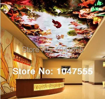 desktop wallpaper 3d murals European paintings Ceiling wall mural paper in the lobby painting/ photo | Обустройство дома
