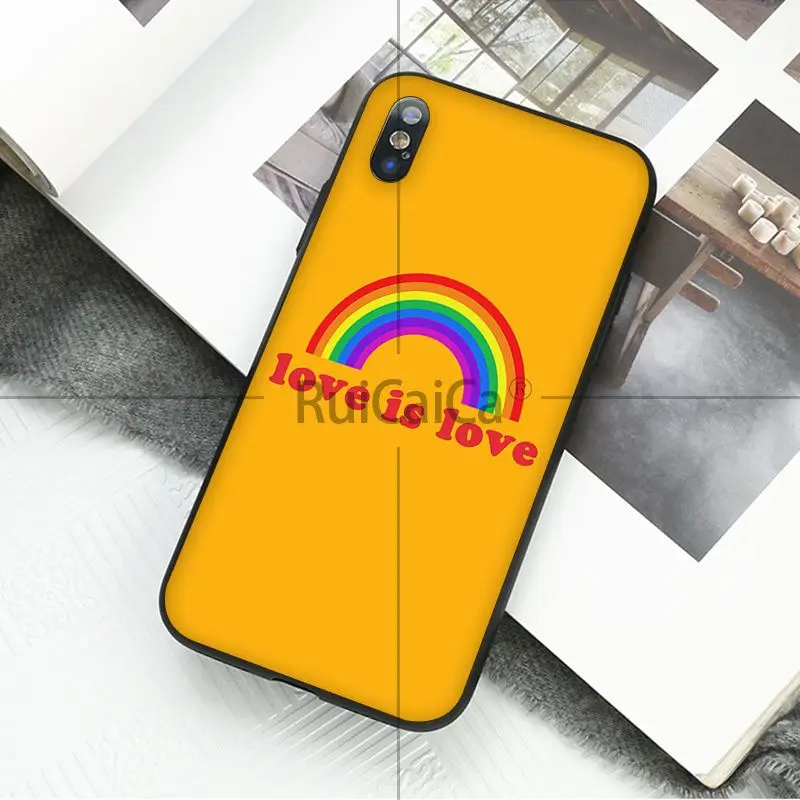 Чехол для телефона Ruicaica LGBT Love is love мягкий силиконовый черный чехол Apple iPhone 8 7 6 6S Plus