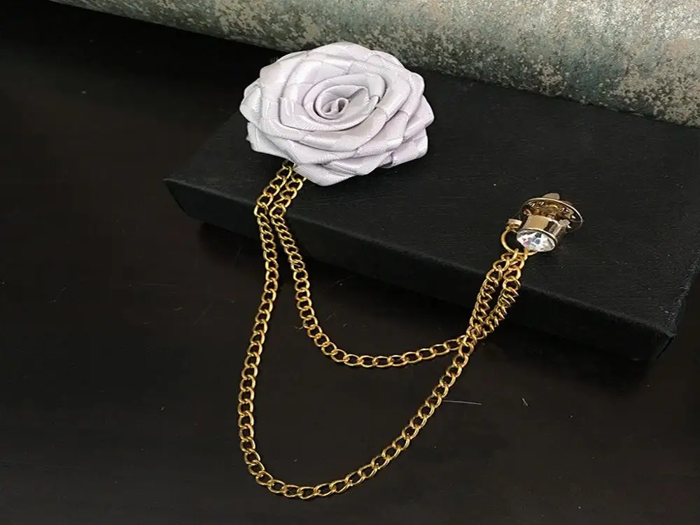 Flower Brooches Унисекс Франция романтический воротник лацкан булавка брошь лук галстук жениха свадебный костюм роза цветок цепь бабочка стразы аксессуары для корсажа - Цвет: Flower Brooches