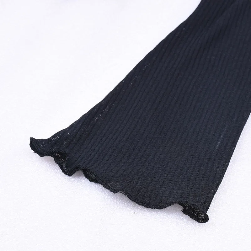 Trendy Womens Crop Tops Flare Loose Long Sleeve T-Shirt Turtleneck Thin Tee Top | Женская одежда
