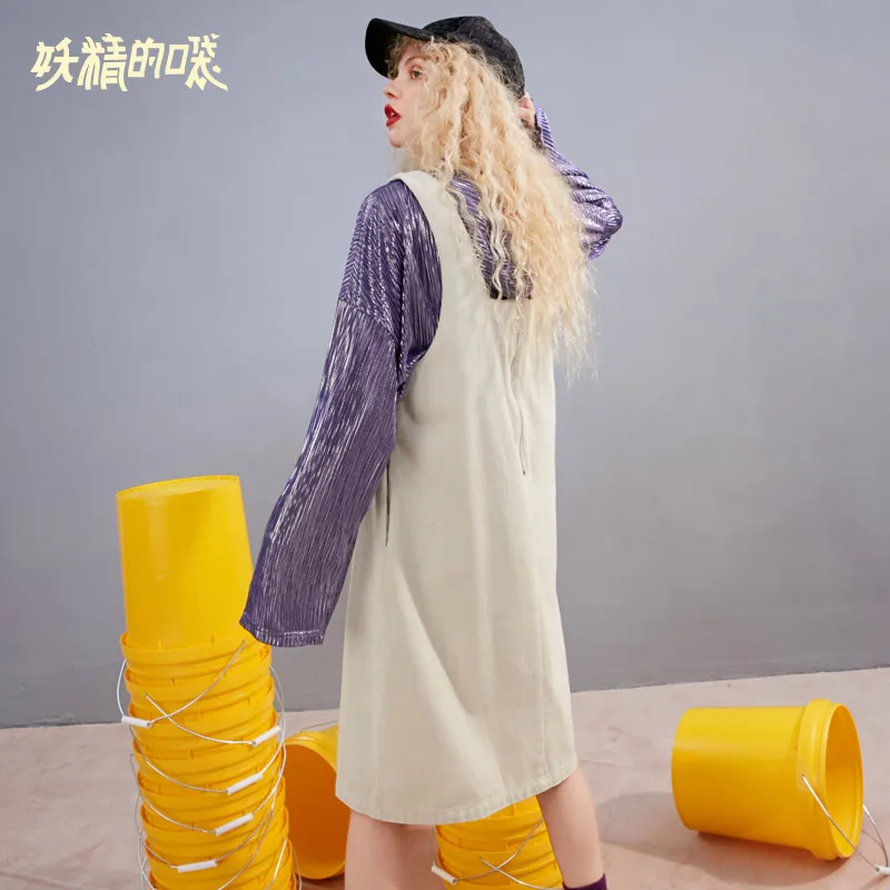 ELFSACK осень новинка женское платье хлопок на каждый день в винтажном стиле