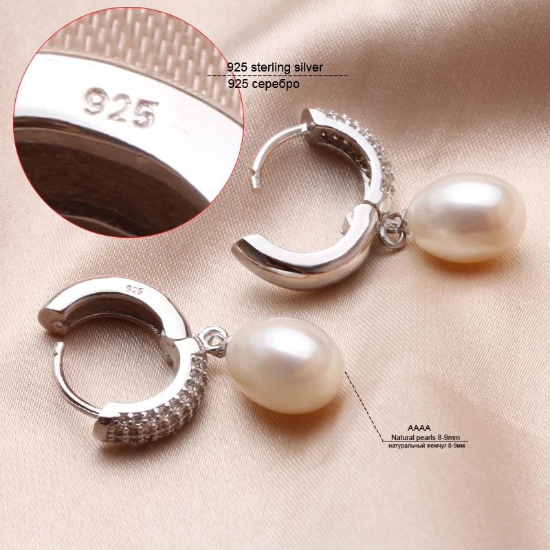Модные элегантные серьги с жемчугом свадебные из стерлингового серебра 925 пробы