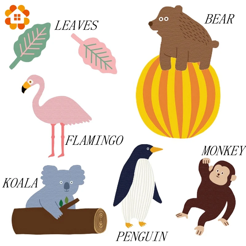 1 комплект (7 шт.) гирлянда с изображением флагманов бумажный флаг банер животных