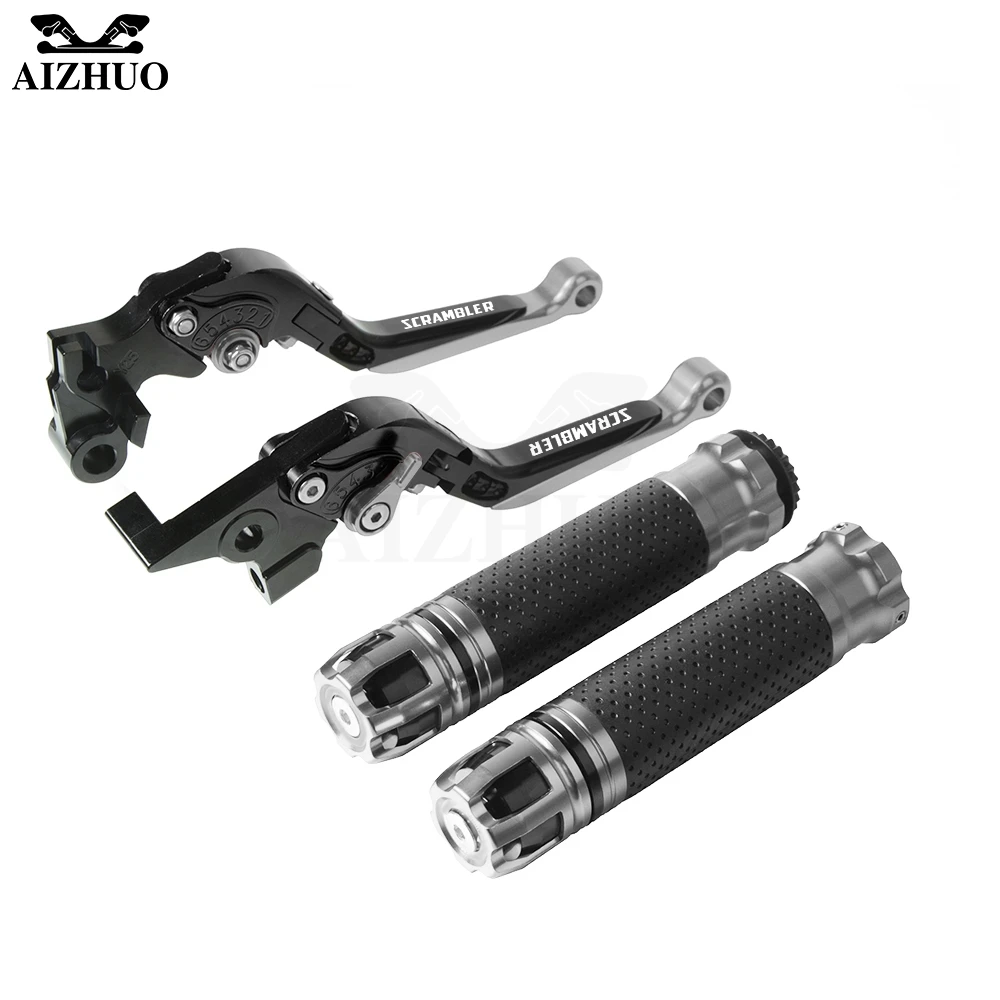 Motorcycle Brake Clutch Lever Extendable+Hand Grips Handlebar For DUCATI Scrambler 400 Scrambler400 2015-2019 2016 2017 2018 | Автомобили