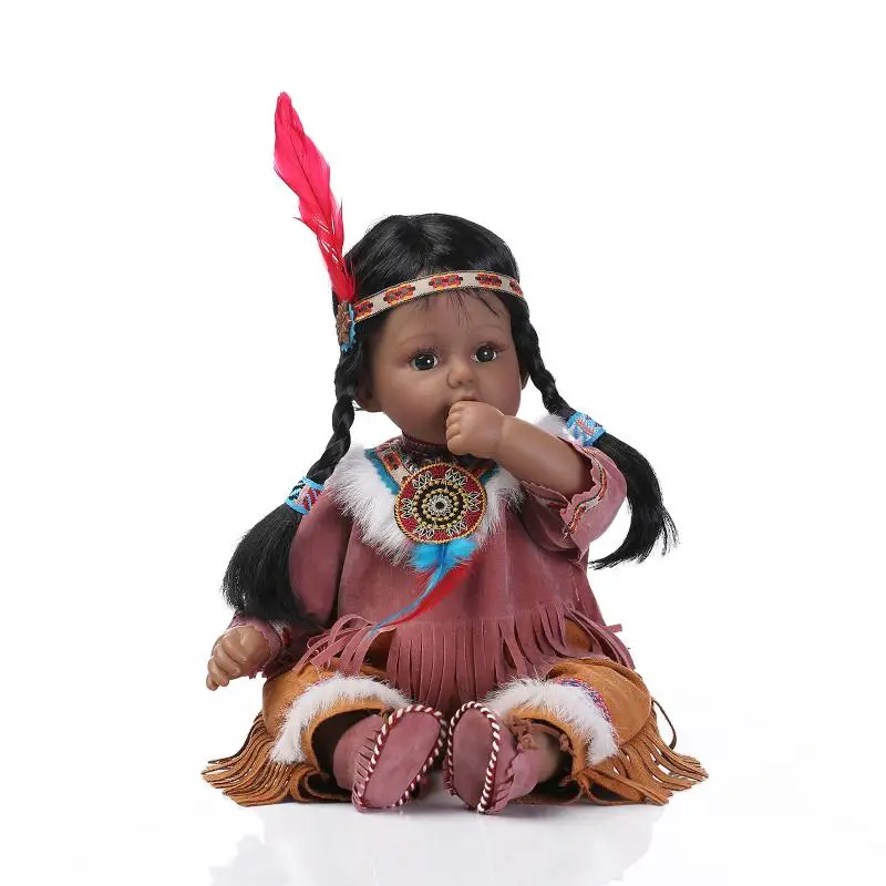 50cm Silicone Reborn Baby Doll Toys Native Indians Black Skin Newbabies Girls Brithday Present collectable | Игрушки и хобби