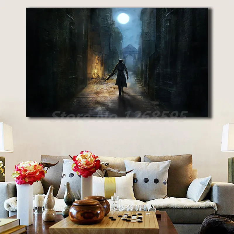 Bloodborne Game Hunter Wallpaper Canvas Painting Print Tableau Living Room Home Decor Modern Wall Art Oil Poster | Дом и сад