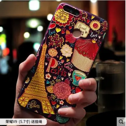 Huawei Honor 7X Case 3D painted Emboss soft silicone TPU phone case For Protect the | Мобильные телефоны и аксессуары