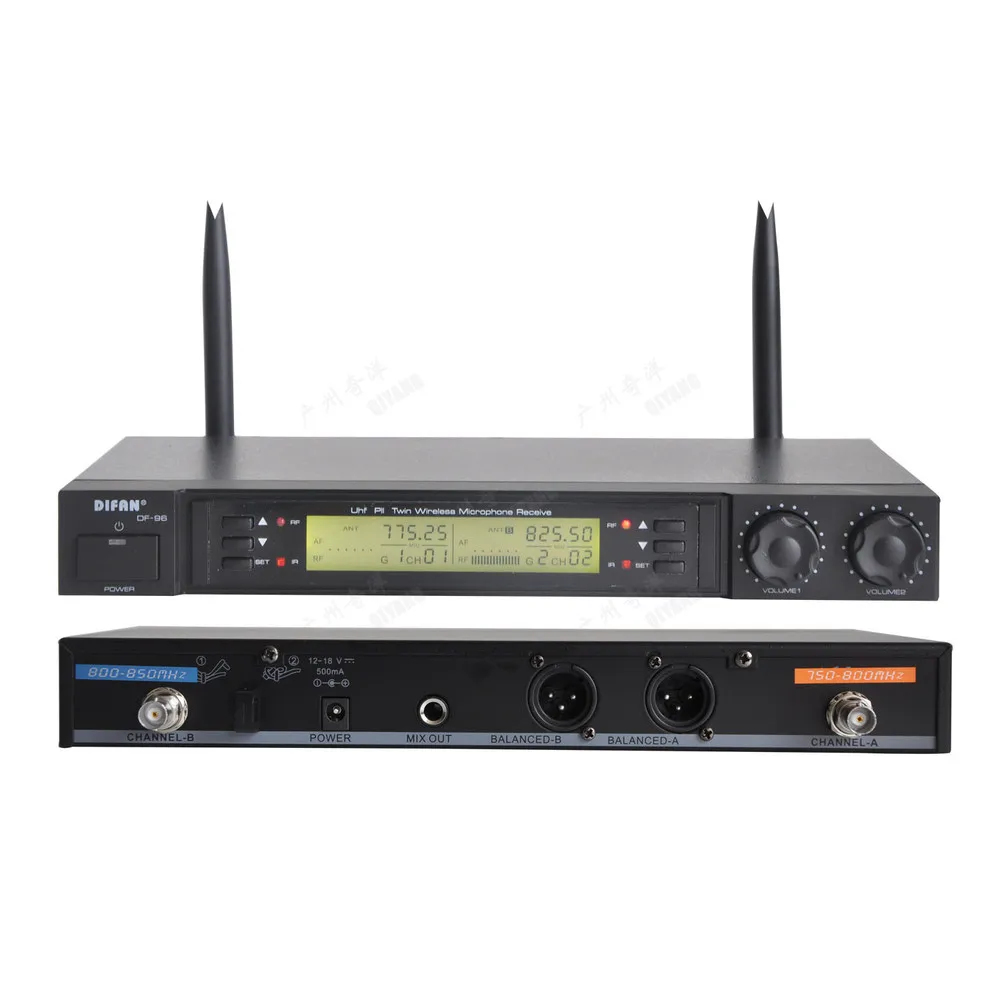 UHF Беспроводной микрофон Системы двухканальный ИК частоты Karoke KTV вечерние