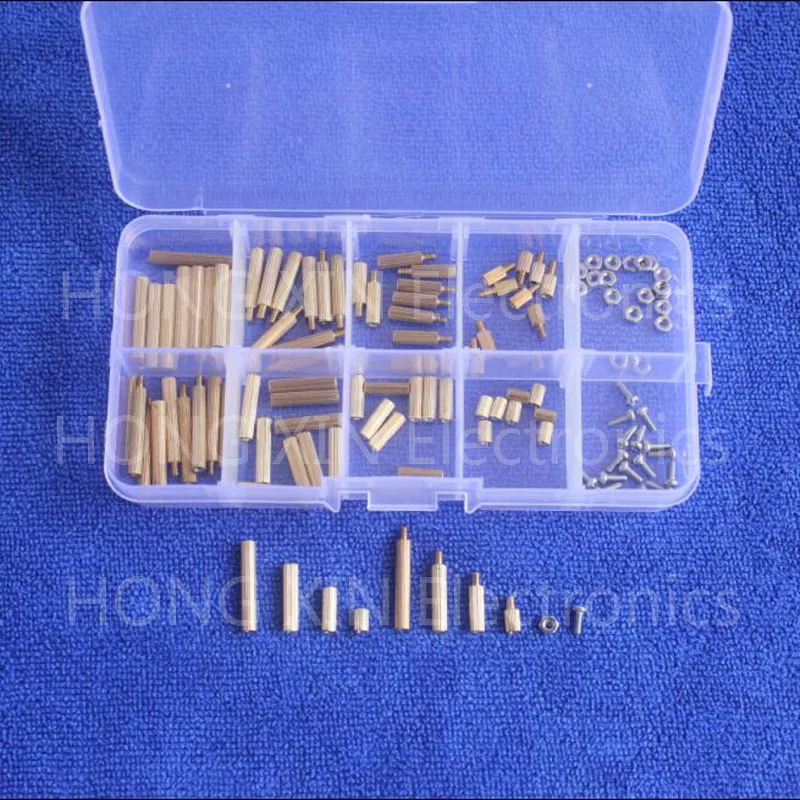 120 шт. M2 латунь 304 нержавеющая сталь Шестигранная Проставка/винт/гайка набор в