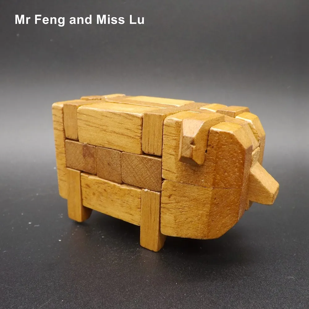 Веселый гаджет деревянные игрушки в виде свиньи детская игра Обучающие животных