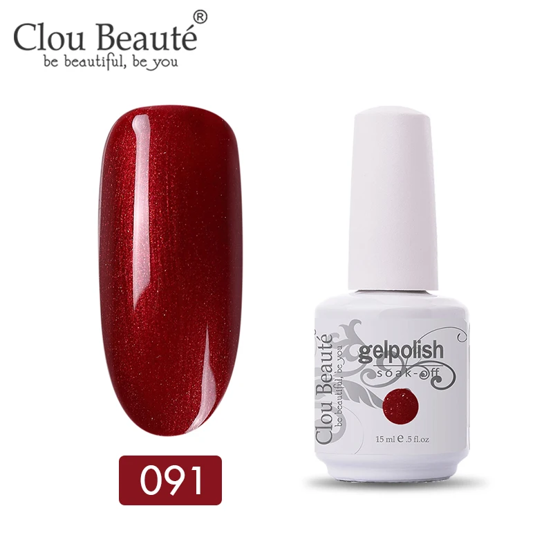 11091 Clou Beaute УФ гель лак для ногтей гель для ногтей Маникюр УФ светодиодный цветной гель Лак Блеск Гель лак для ногтей набор маникюрный гель лак - Цвет: 11091
