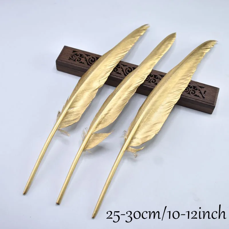 Gold Goose feathers 10 шт./лот, золотые, серебряные гусиные перья для рукоделия, вечерние украшения, сделай сам, натуральные утиные перья для изготовления ювелирных изделий, головные уборы - Цвет: Gold Goose feathers