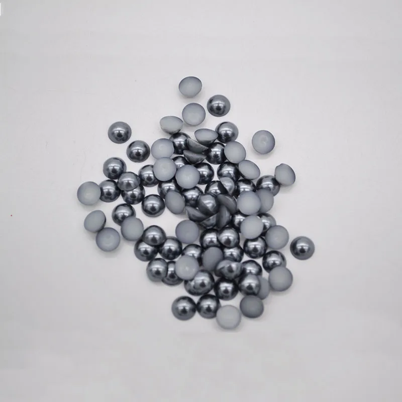 gray 300 шт 6 мм плоские бусины полукруглые поделки из жемчуга ABS имитация смолы скрапбукинга бусины DIY Дизайн ногтей бижутерия для декорирования аксессуары - Цвет: gray