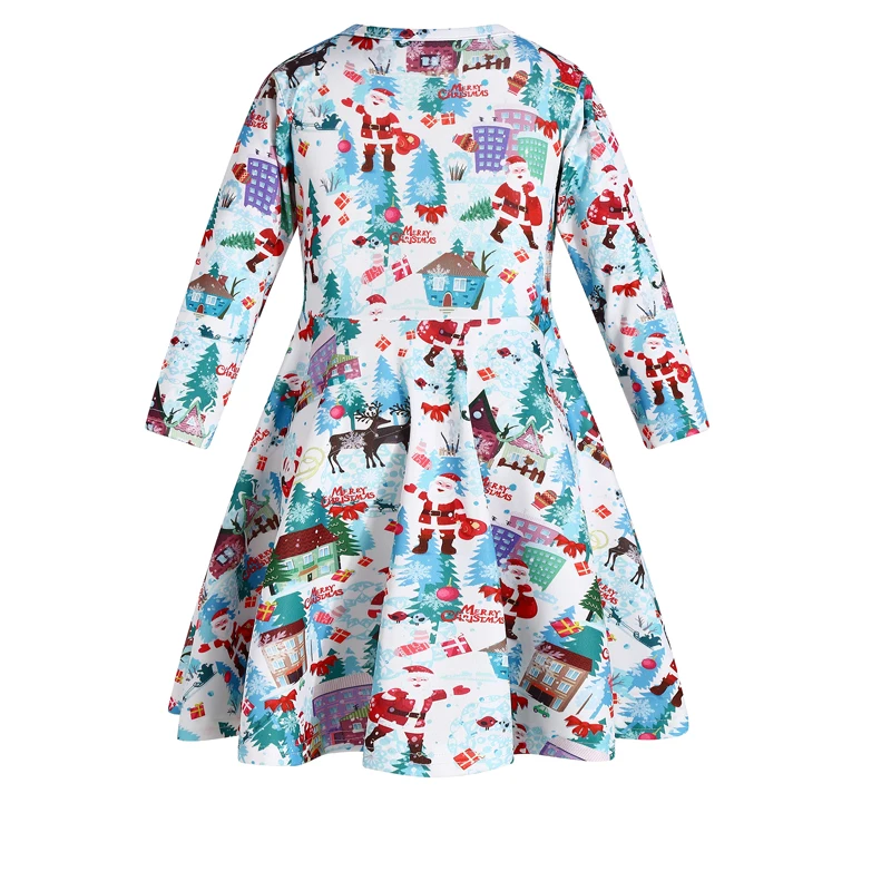 Girls Clothing New Year Festival Santa Costume girl party dress Christmas Clothes Long Sleeve Pageant Party Princess Dress 2~8T | Детская