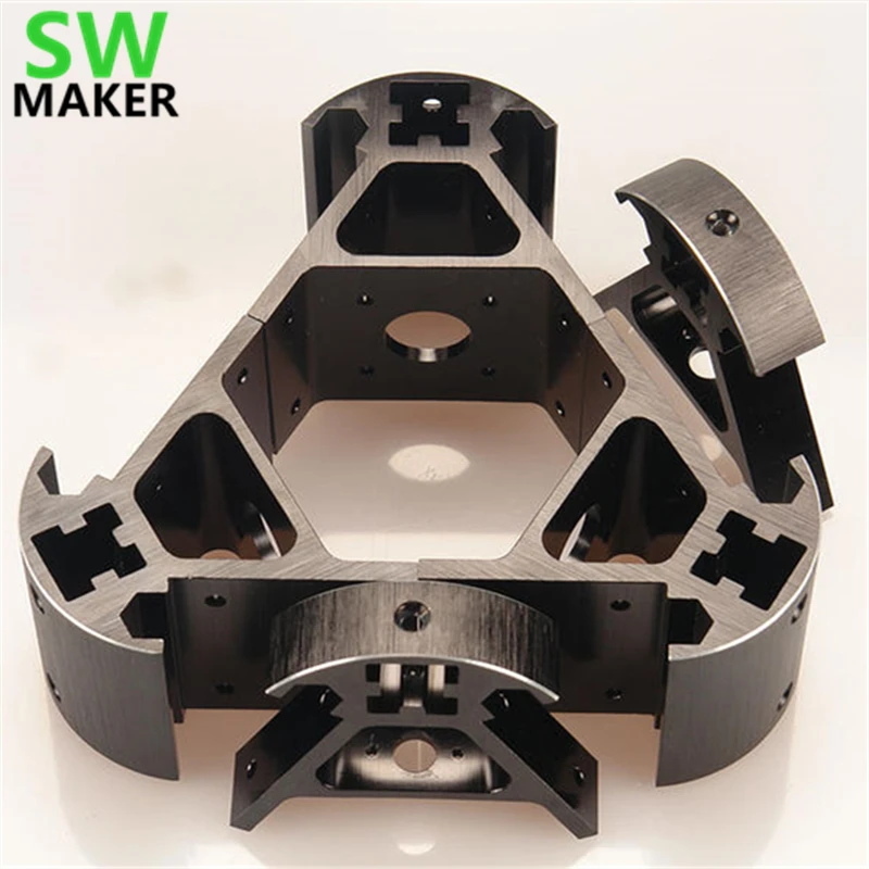 

Colorful all metal 3D Kossel printer 2020 aluminum alloy delta angle corner kit Kossel corner kit Blue Orange Red Gold