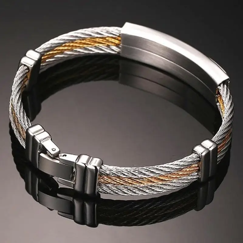 Модные Титан Нержавеющая сталь крест из натуральной кожи браслет манжеты ИСВ