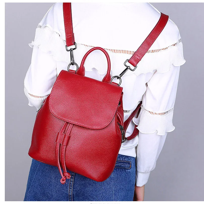 Рюкзак женский из мягкой натуральной коровьей кожи маленький дизайнерский