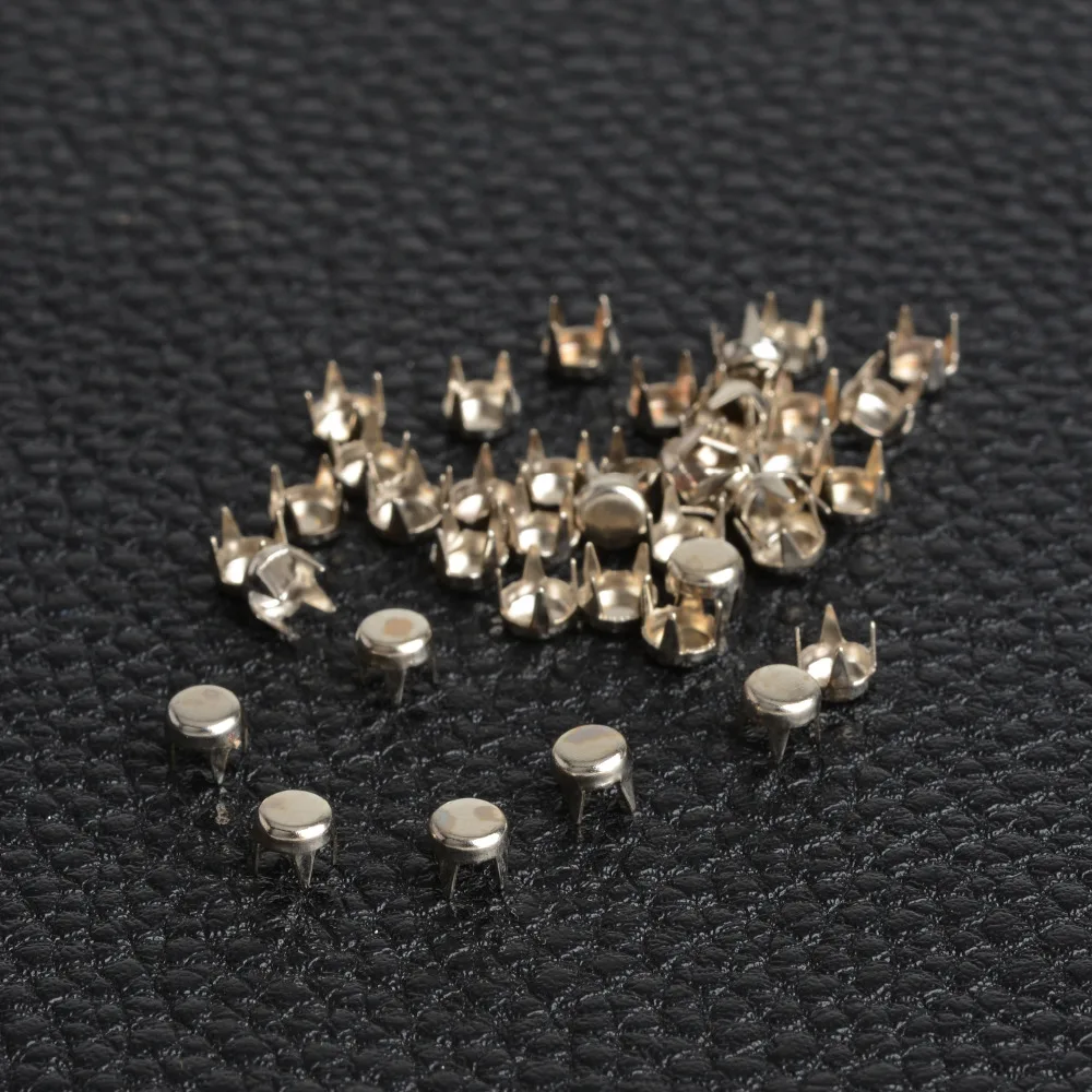 Круглые плоские шпильки для шитья одежды 1000 шт. 4 мм шипы с заклепками браслеты в