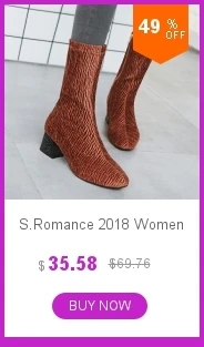 S. Romance/женские ботинки, большие размеры 34-43 модные зимние ботинки с круглым носком женские зимние сапоги до колена без шнуровки женская обувь черный, белый цвет, SB163
