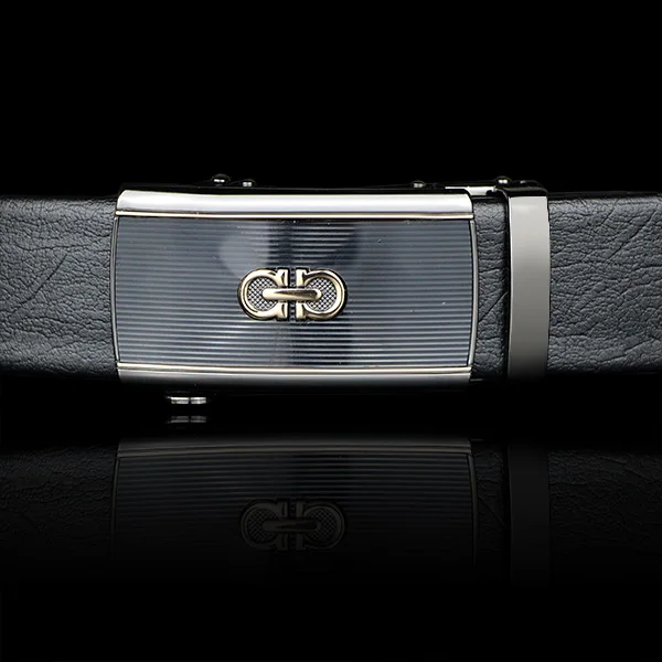 Ремень мужской из натуральной воловьей кожи с автоматической пряжкой ширина 3 5