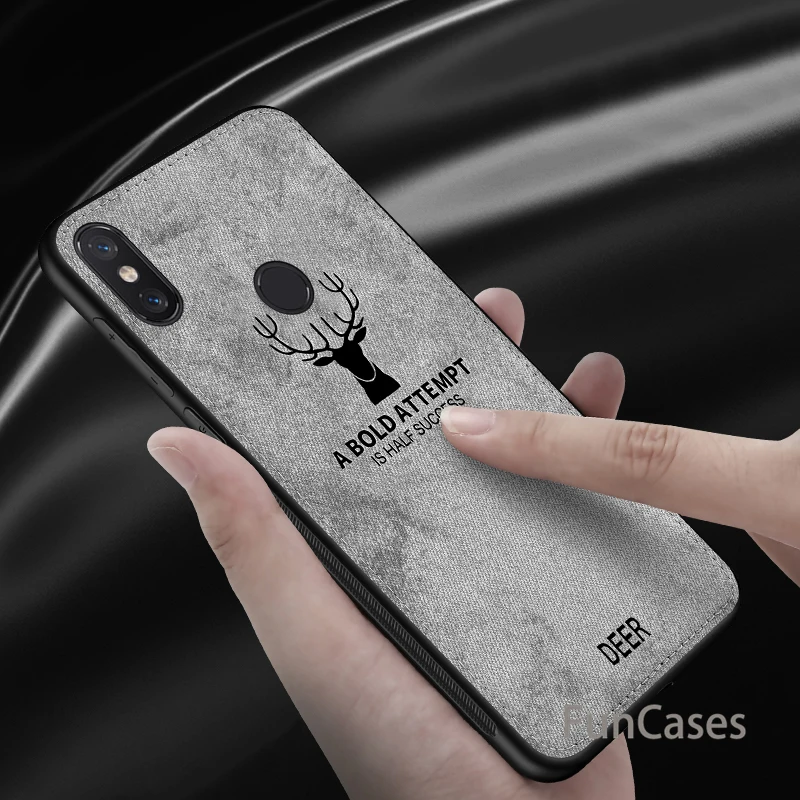 Мягкий ТПУ Край холст тисненый Олень чехол для телефона xiaomi mi max 3 pocofone f1 poko phone xio