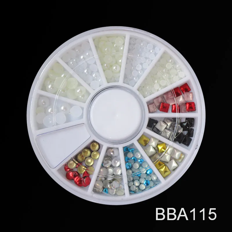 BBA115 AddFavor украшения для ногтей Стразы акриловые Золотая цепь с жемчугом металлические шпильки драгоценные камни Поддельные бриллианты лак для ногтей дизайн Камни - Цвет: BBA115