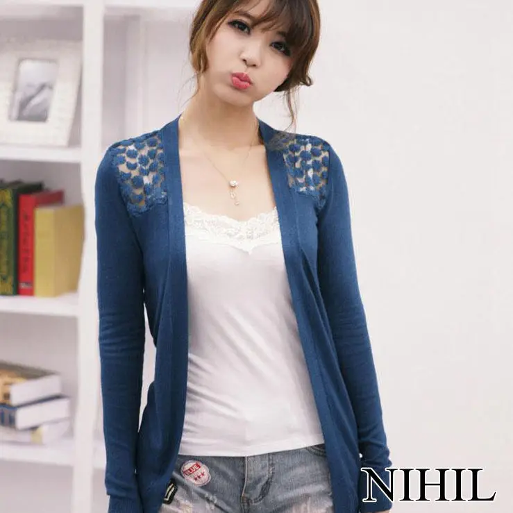 Кружево кардиганы для женщин трикотажные свитеры 2019 мода Desig плюс размеры