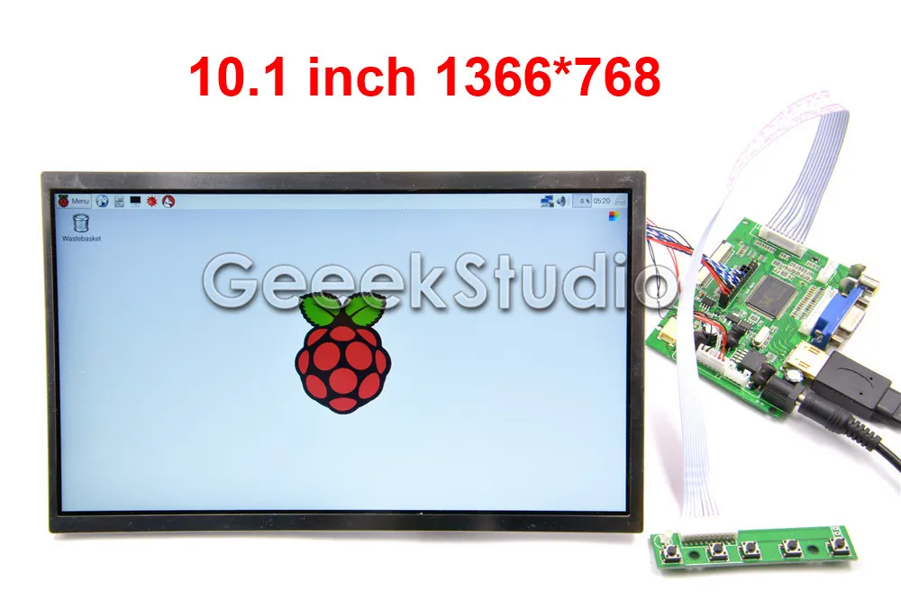 10,1 дюймов 1366*768 ЖК-экран TFT монитор для Raspberry Pi 3/2 Модель B