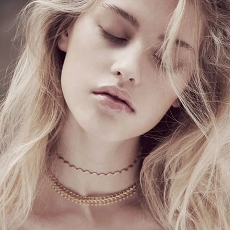 LEIIY Стильный Простой панк цинковый сплав золотой цвет Обёрточная бумага волна