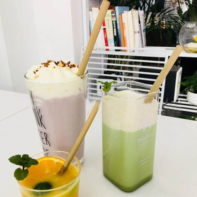 Многоразовая бамбуковая соломенная деревянная трубочка трубочки для питья