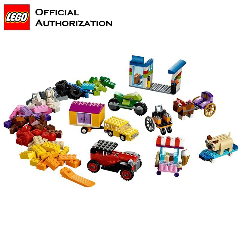 Новые забавные Конструкторы LEGO игрушки с колесами модели строительные красочные