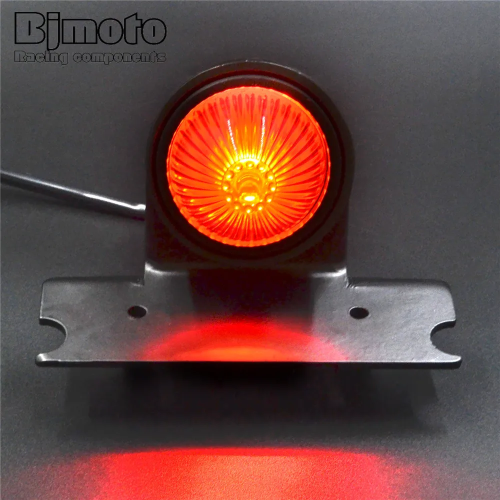 

BJMOTO Motorcycle Aluminum 12V 10W Red Bulb License Plate Mount Bullet Tail Brake Light For Harley Bikes Bobber Choppers Custom