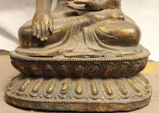 

Free shipping S03517 23 China Tibetan Buddhism Copper Bronze Tathagata Buddha Rulai Amitabha Statue
