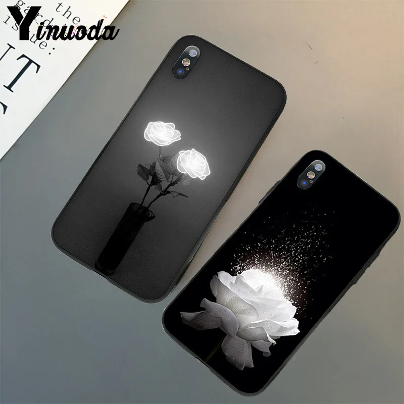 

Yinuoda Glowing rose in the dark Beautiful Phone Accessorie Case for Apple iPhone 8 7 6 6S Plus X XS MAX 5 5S SE XR Mobile Cover
