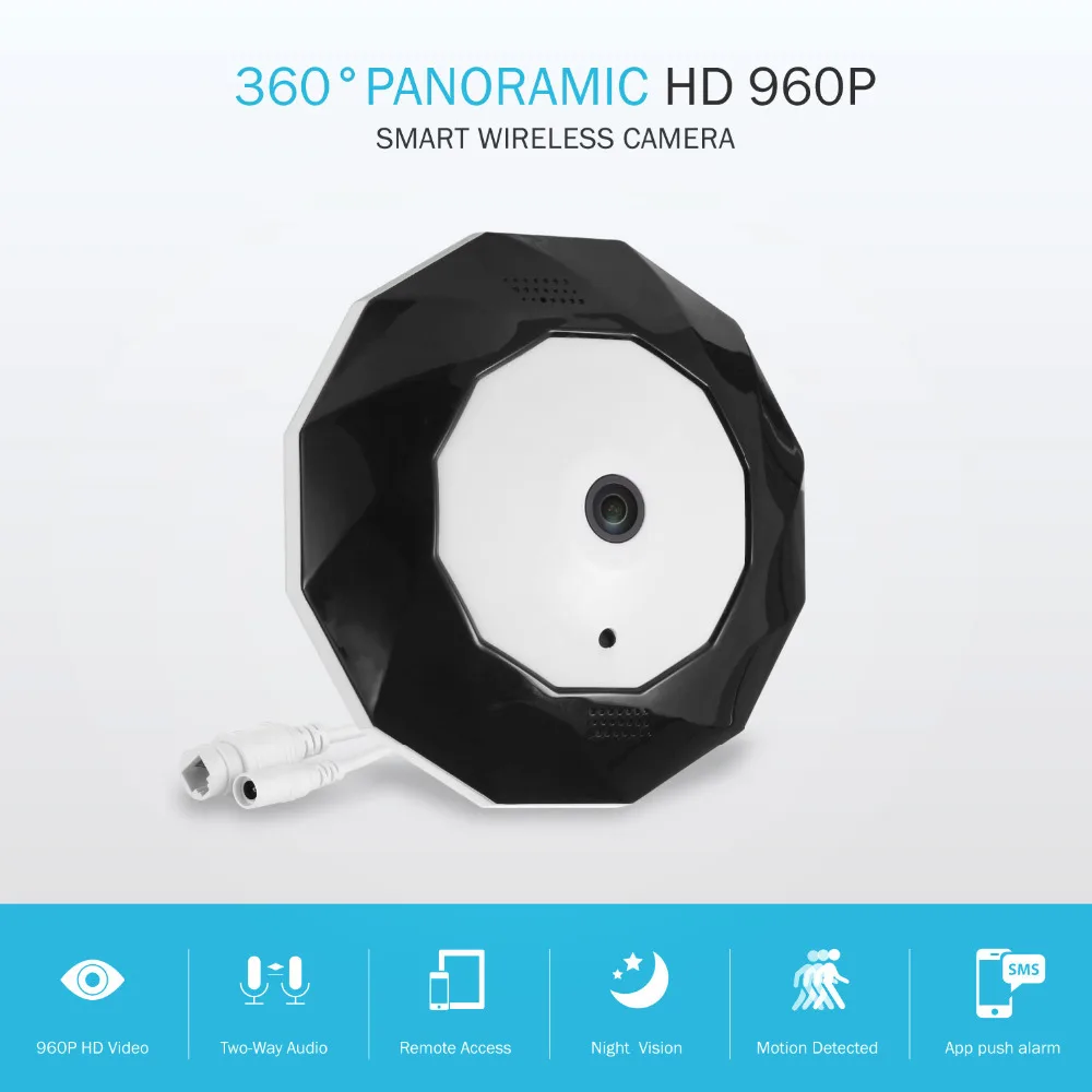 SANNCE 360 градусов Беспроводная панорамная камера 960 P сеть Wi Fi рыбий глаз