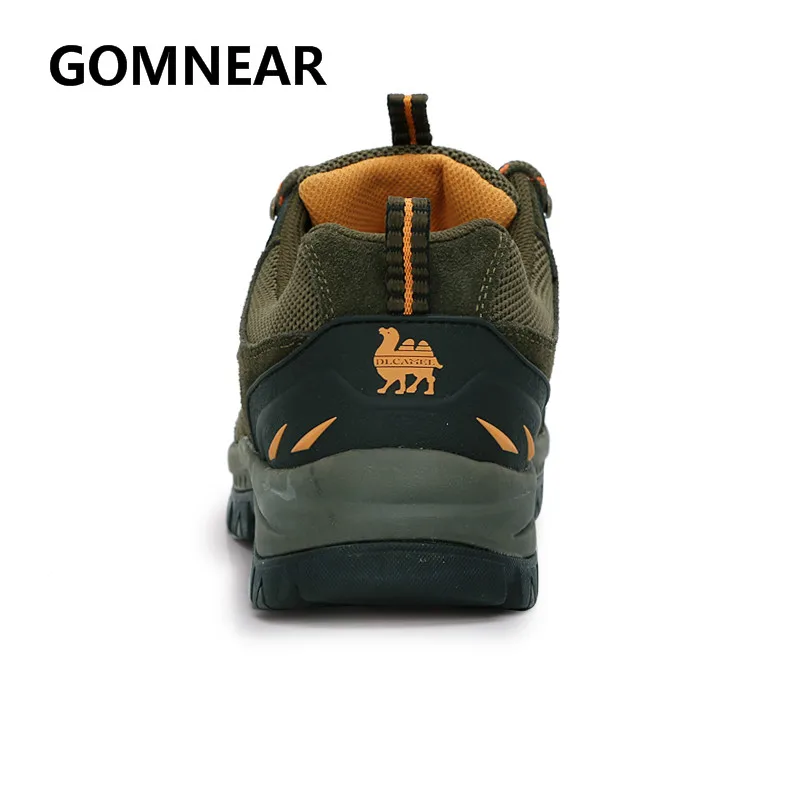 GOMNEAR Camel Shoes Men Genuine Leather Hiking Shoes Climbing Breathable Sneakers Outdoor Tourism Hiking Boots Mountain Shoes