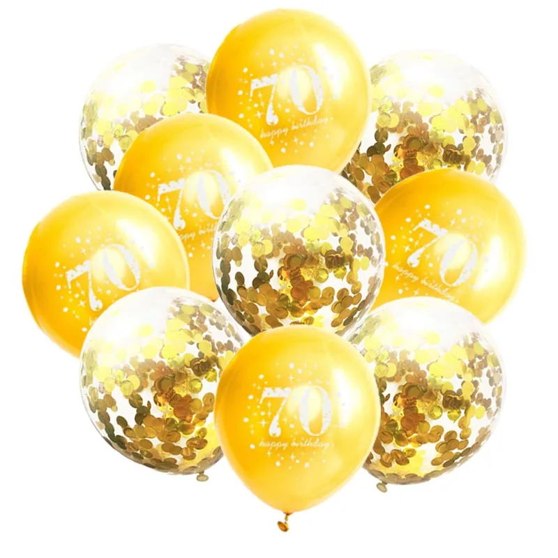 Gold Balloon 70 30, 40, 50, 60, 70, 80 лет воздушные шары на день рождения, декор для взрослых, золотые шары на день рождения, украшения на день рождения - Цвет: Gold Balloon 70