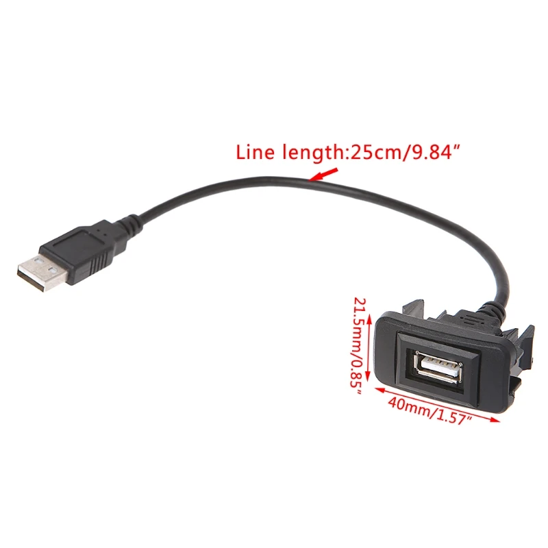 

AUX USB Port Cable Adapter 12-24V Cord Wire USB Charging Adapter for Toyota VIGO