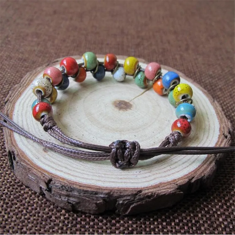 Brokenstone Fashion leaves ceramic bead female retro bracelets &amp bangles | Украшения и аксессуары